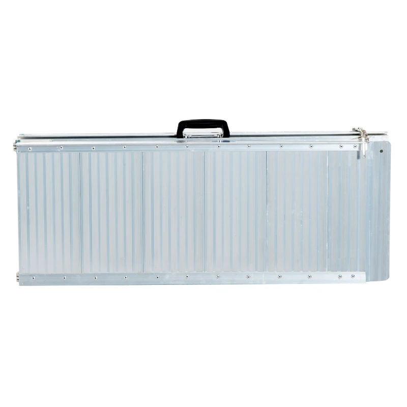 HOMCOM® Auffahrrampe Rollstuhlrampe Klappbar Teleskoprampe Silber L183 x B72cm