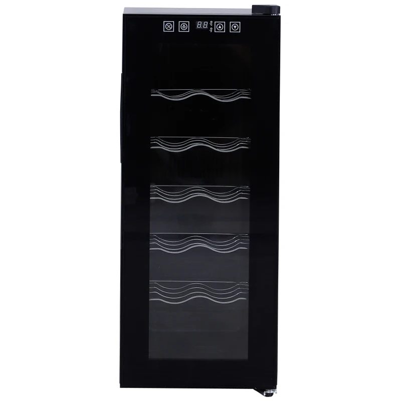 HOMCOM® Weinkühlschrank Freistehender Einzonen-Kühlschrank 12 Flaschen 11-18 °C ESG