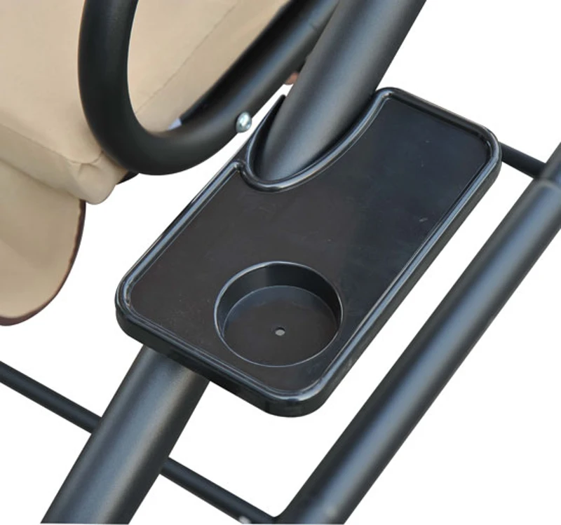 Outsunny Hollywoodschaukel Gartenschaukel mit Sonnendach Liegefunktion Beige