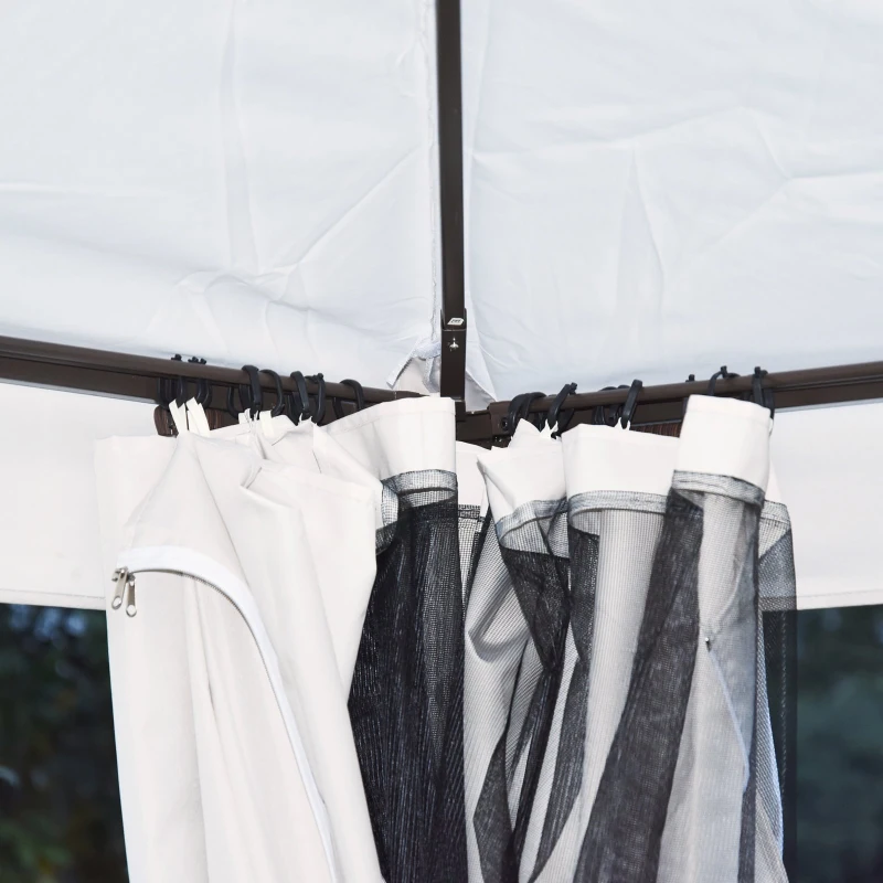 Outsunny® Polyrattan Gartenpavillon inkl. Seitenteile 3x4m