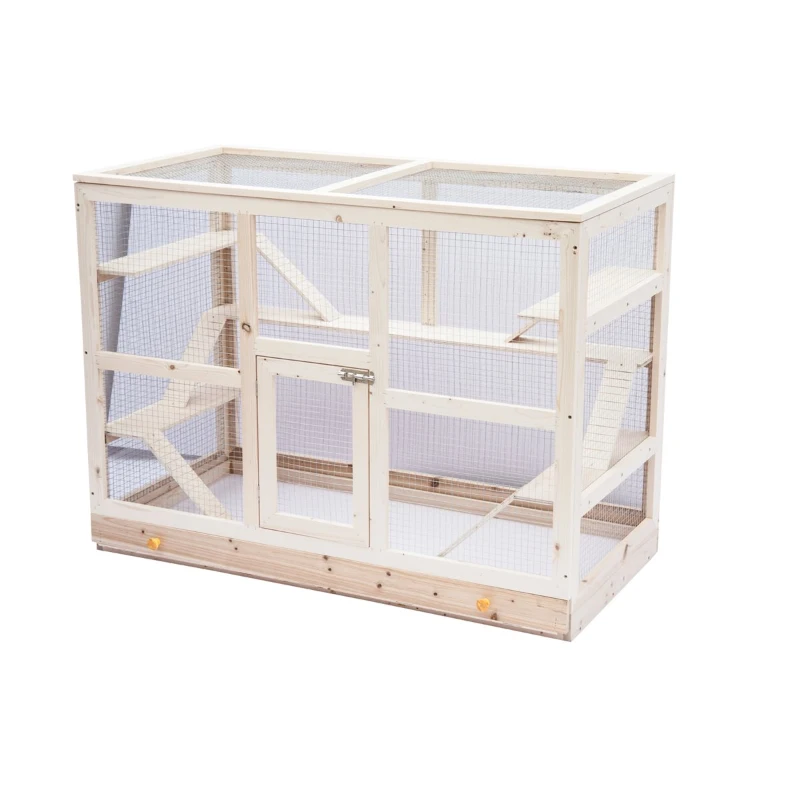 PawHut XXL Nagervilla Hamsterkäfig Kleintierkäfig Holz Schublade groß