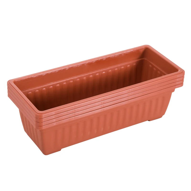 HOMCOM® Blumenkastenhalter Blumenkästen Ständer Metall Terracotta