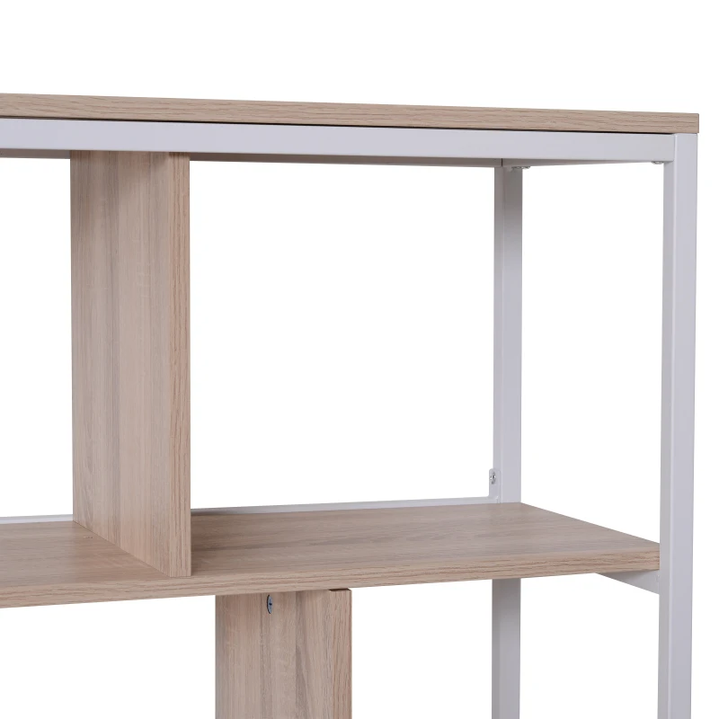 HOMCOM® Bücherregal mit 9 Würfeln | Holzregal | 80x35x160cm | Natur, Weiß