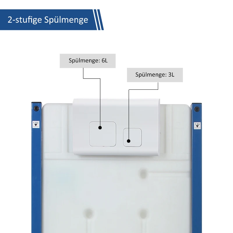 HOMCOM® WC Vorwandelement Spülkasten 102cm Weiß