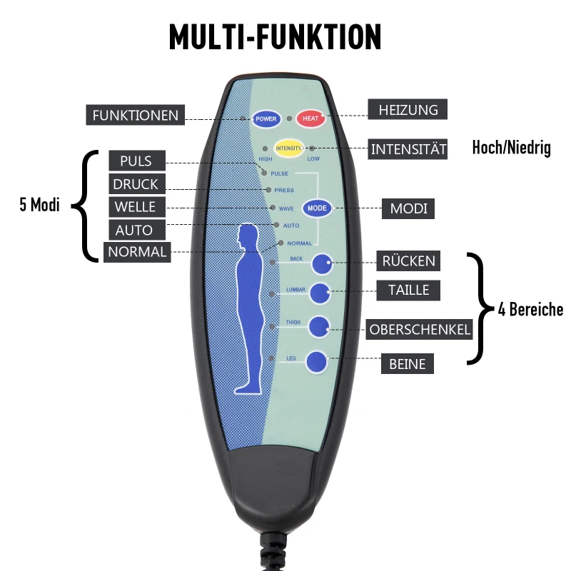 HOMCOM Massagesessel Fernsehsessel Sessel mit Hocker Massage mit Wärmefunktion und Vibration Beige
