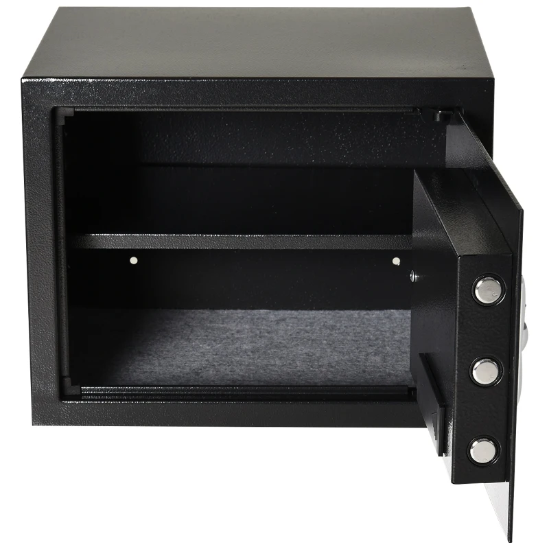 HOMCOM® Safe Tresor Möbeltresor Wandtresor mit Elektronikschloss Stahl Schwarz