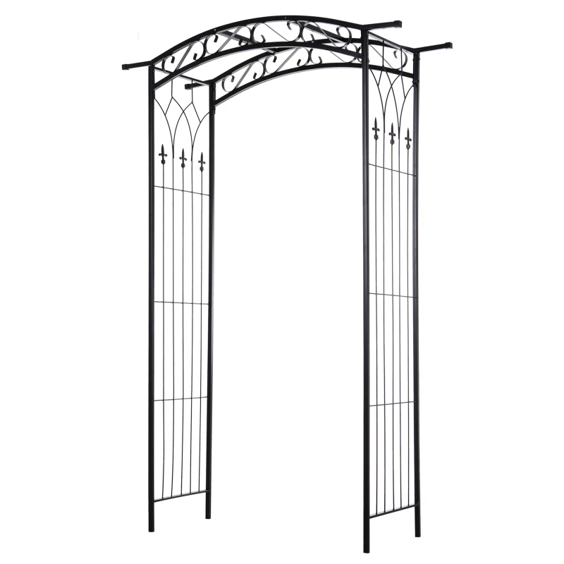Outsunny® Pflanzbogen Torbogen Rankgitter Rosenbogen Garten Wetterfest H212 cm Metall
