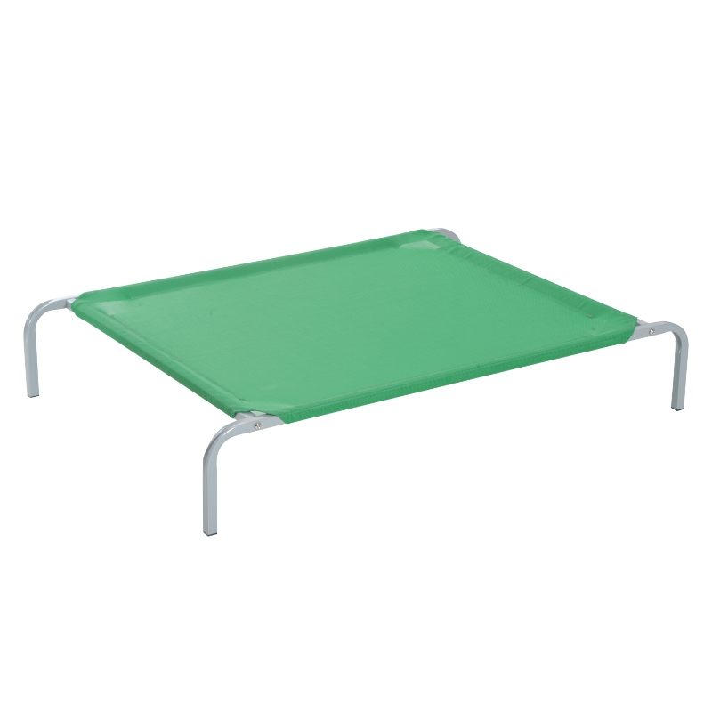 PawHut® Haustierbett | Haustierekissen | Metall, Textilene | 89 x 58 x 20 cm | Grün, Silber