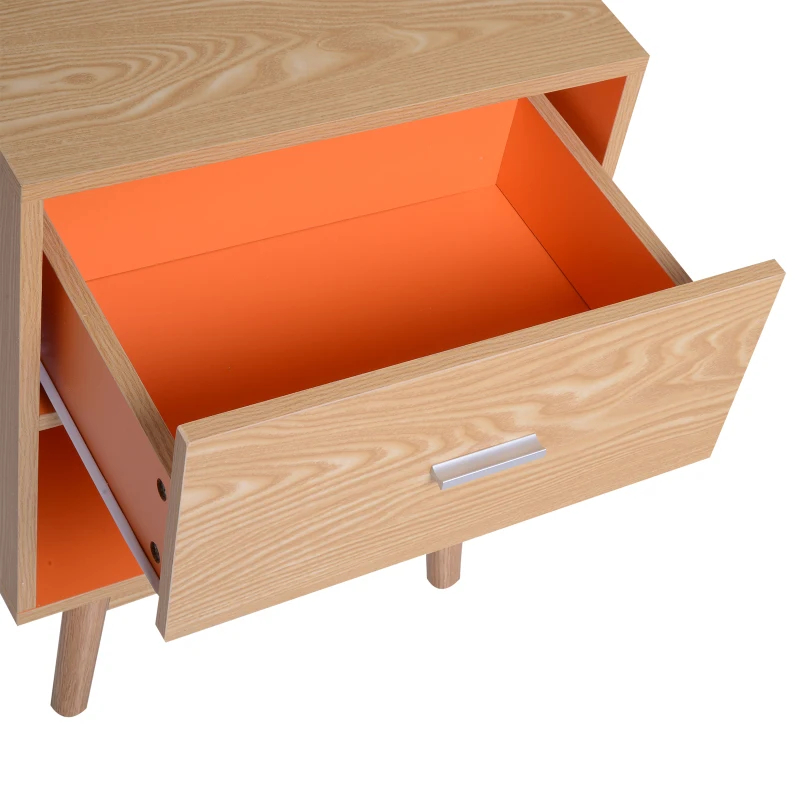 HOMCOM® Nachttisch  Nachtkommode Konsole Beistelltisch mit Schublade Holz 48 x 40 x 61,5 cm