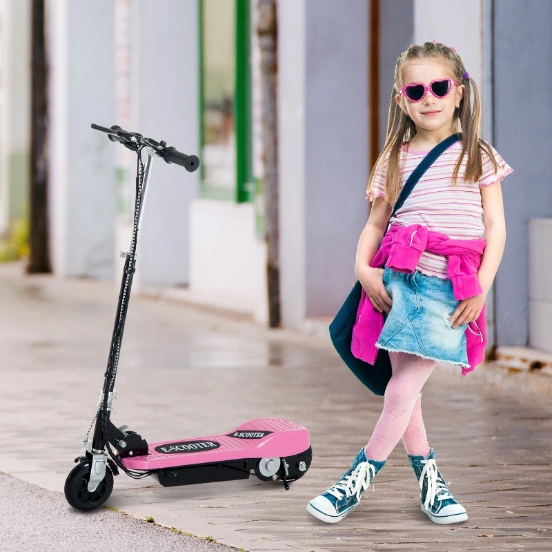 HOMCOM® E-Scooter Kinderroller Cityroller 120W klappbar Rosa