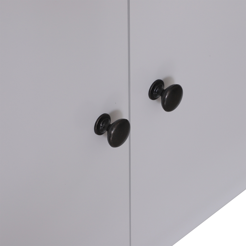 HOMCOM® Standregal Stufenregal Bücherregal Leiterregal mit Schrank 3 x Fach 1 x Schrank Holz Weiß 65 x 40 x 180 cm