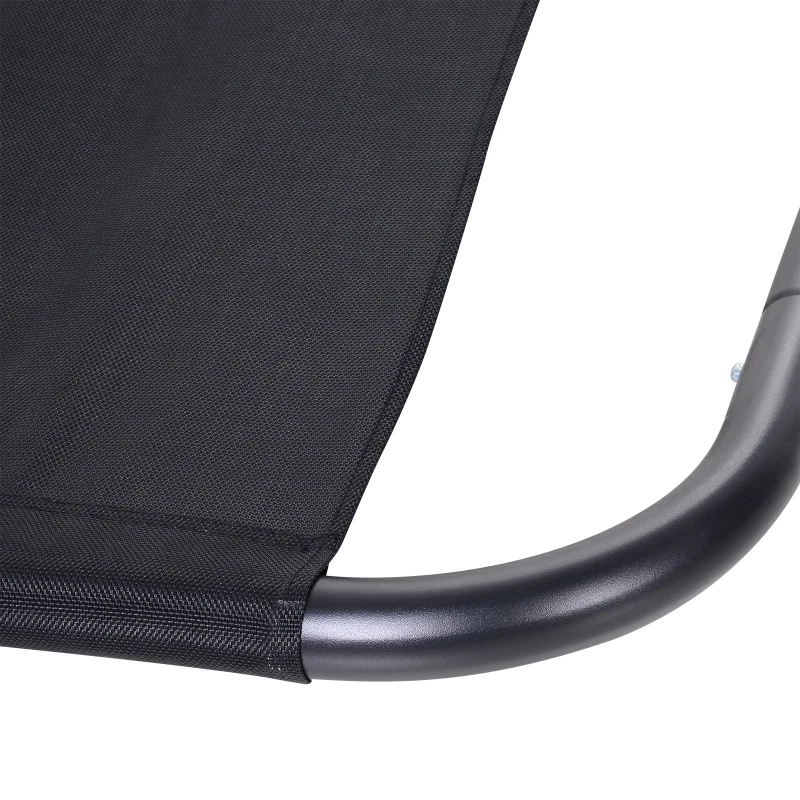 Outsunny® Schaukelliege mit Kissen Schaukelstuhl Gartenliege Relaxliege Netzstoff Schwarz