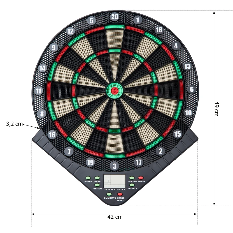 HOMCOM® Elektrische Dartscheibe Dartboard Profi Dart Scheibe 8 Spieler