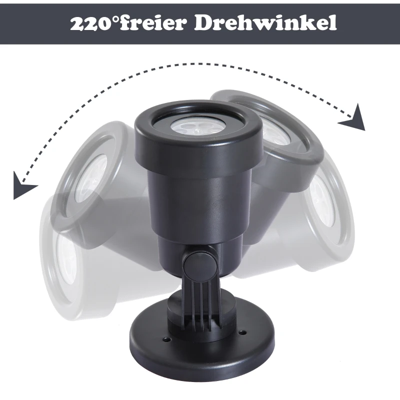 HOMCOM® LED Projektor Lichter Effektlicht 4 Motiv-Folien Weihnachten Schwarz