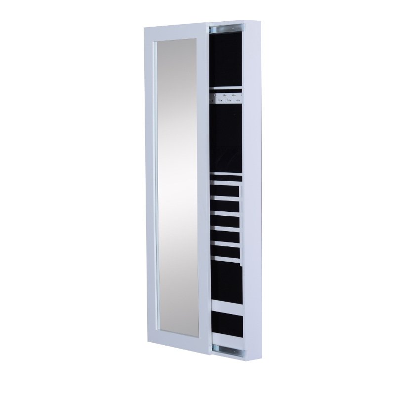 HOMCOM® Schmuckschrank Spiegelschrank weiß
