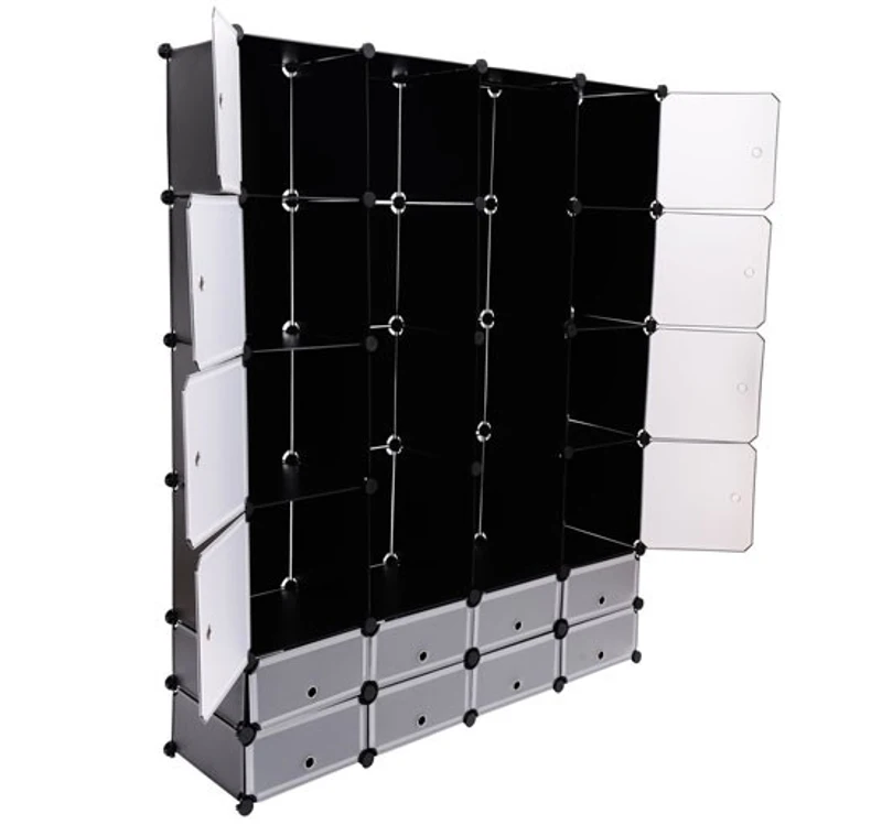 HOMCOM DIY Regalsystem Kleiderschrank Kunststoffregal 180x145x37cm