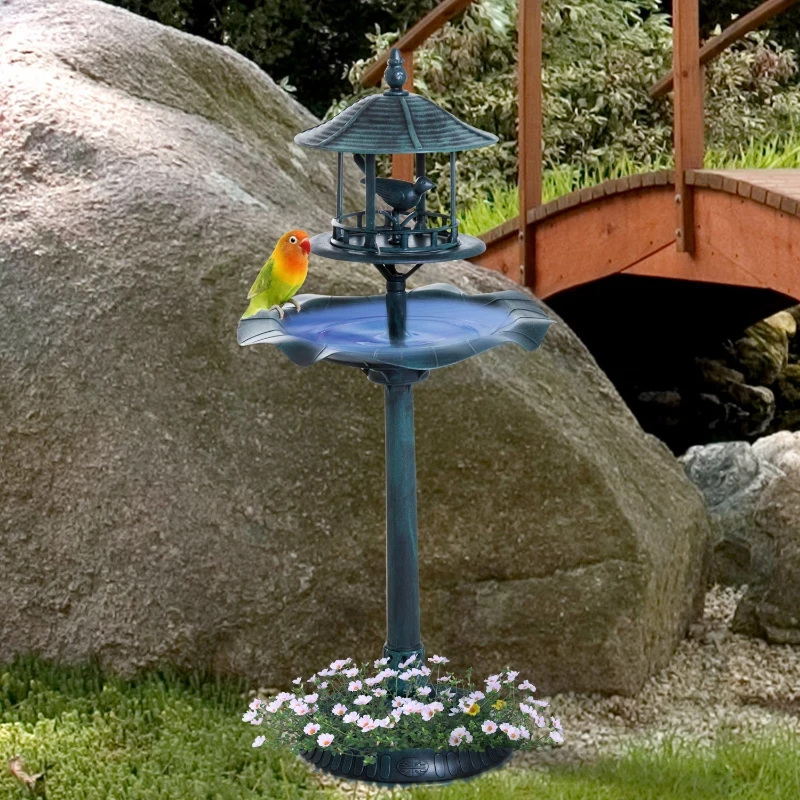 Outsunny® Vogeltränke Kunststoff Antik Grün