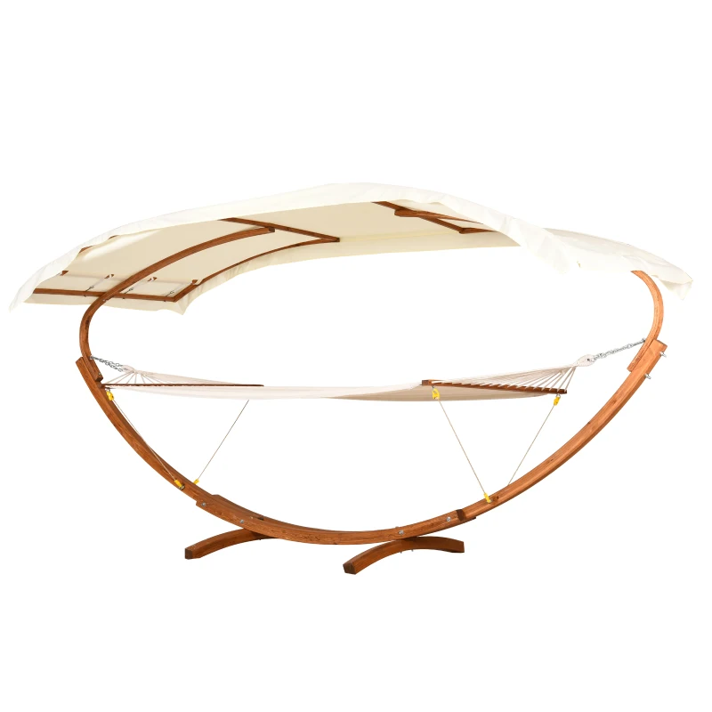 Outsunny® hängemattengestell holz Hängematte mit Gestell Sonnenliege Gartenliege Sonnendach Lärche 180kg