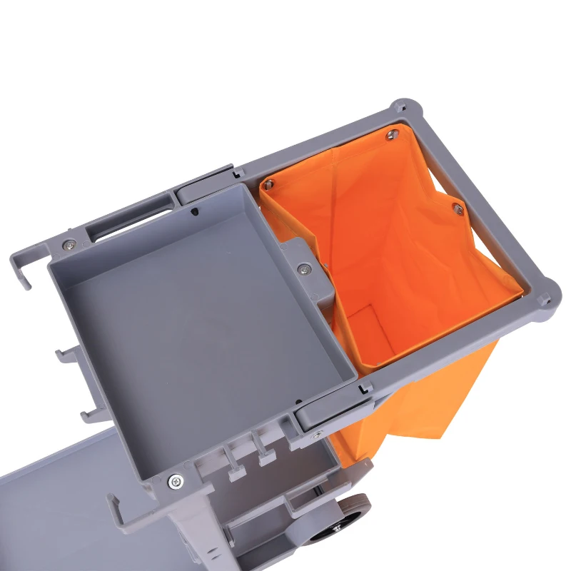 HOMCOM® Putzwagen Systemwagen 3 Ablagen mit Abfallsack Grau