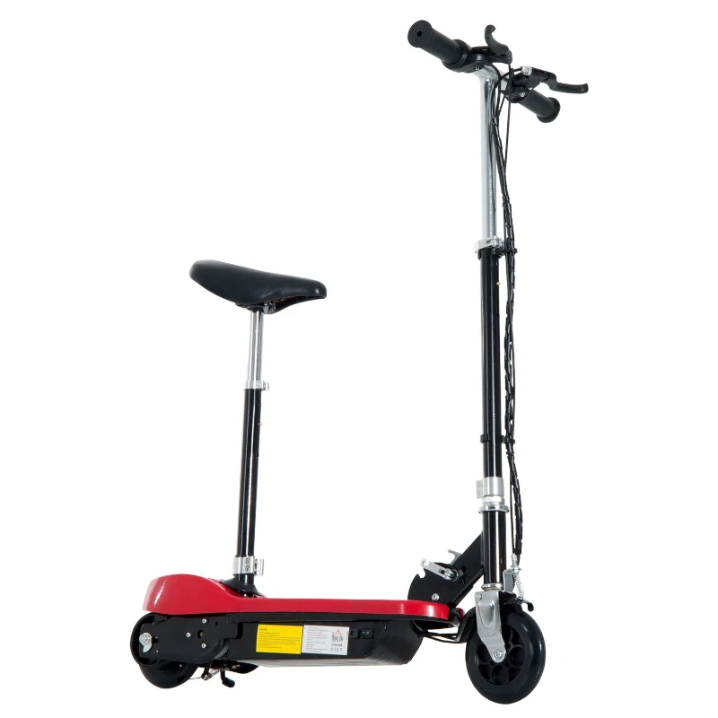HOMCOM® Elektroroller Kinderroller Roller mit Sitz Tretroller klappbar 120W rot