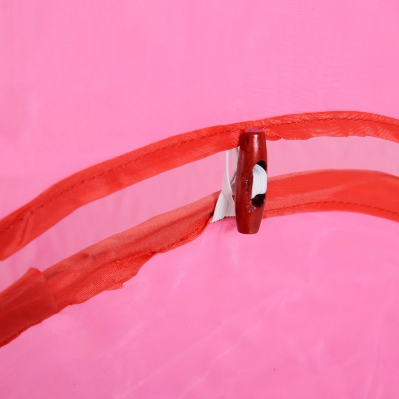 HOMCOM® Kinderspielhaus Spielzelt mit Ballkorb Ballteich Tunnel Pop up Polyester Rosa 123 x 73,5 x 112 cm