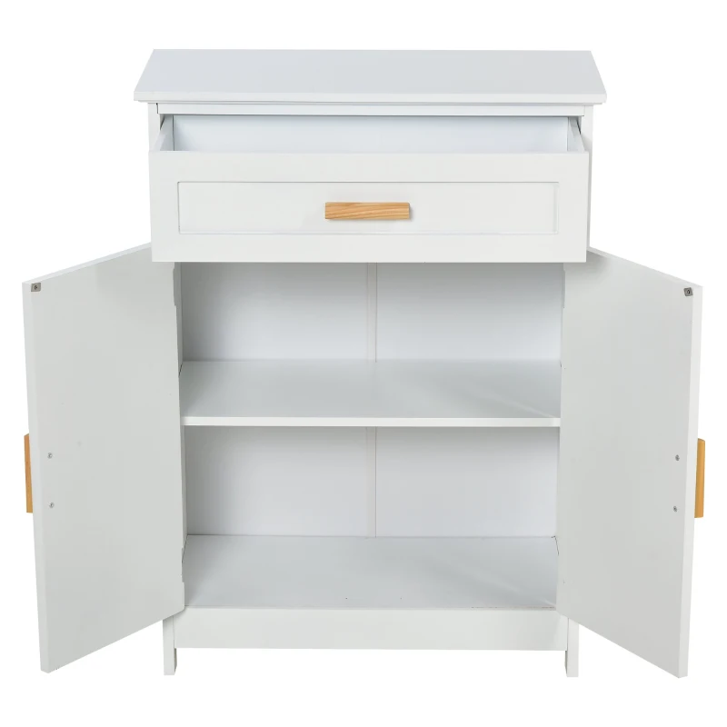 kleankin® Badezimmerschrank Multifunktionsschrank mit 1 Schublade 1 Türschrank Weiß