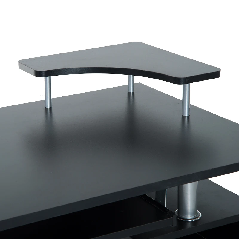 HOMCOM® Computertisch Schreibtisch mit Druckerablage PC Tisch Schwarz