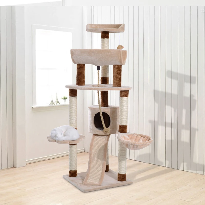 PawHut® Kratzbaum Katzenbaum Kletterbaum Spielbaum beige