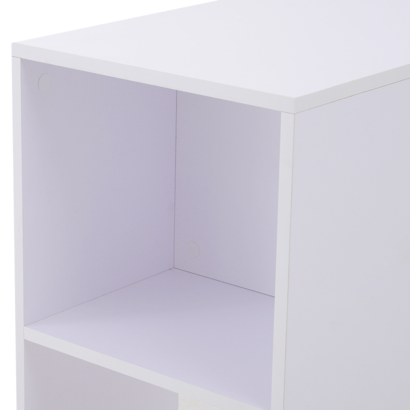 HOMCOM® Eckschreibtisch Winkelschreibtisch Computertisch Bürotisch Regal weiß