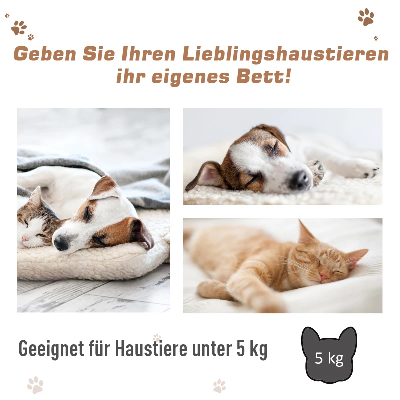 PawHut® Katzenbett 2 Ebenen Haustierbett Welpenbett Katzenhaus mit Treppe Tannenholz