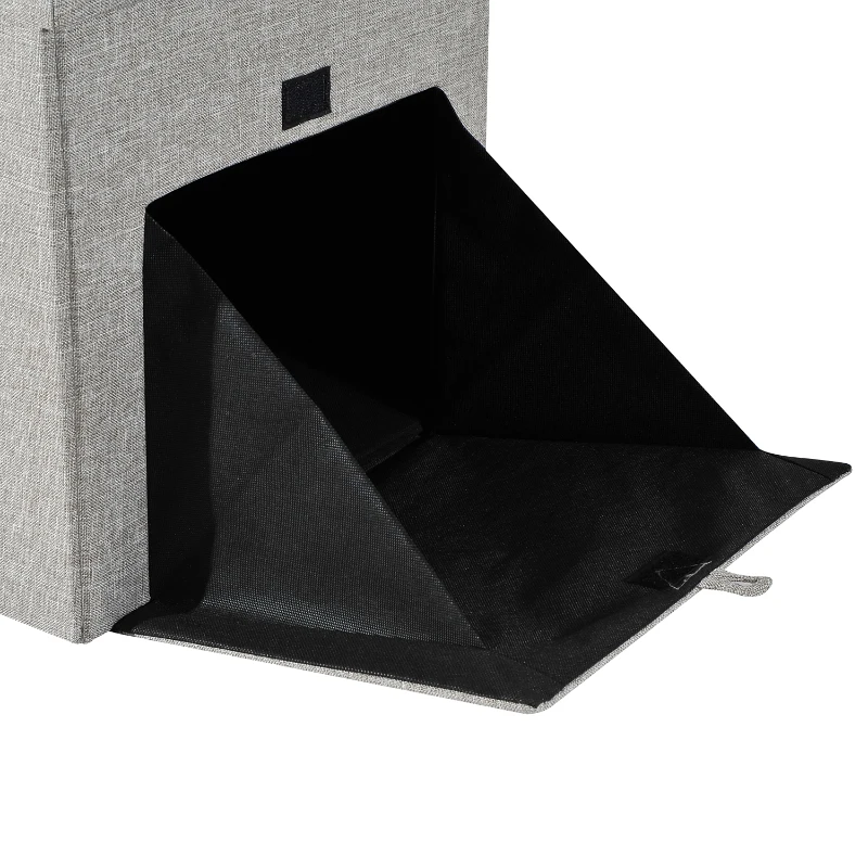 HOMCOM Faltbarer Sitzwürfel mit Stauraum Aufbewahrungsbox grau