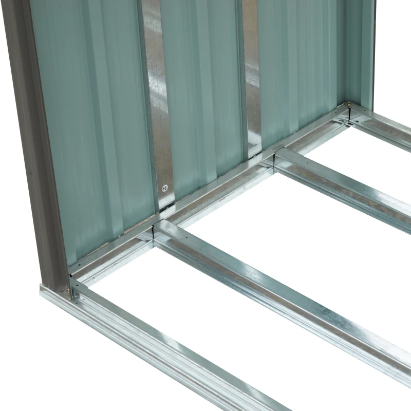 Outsunny®  Kaminholzregal Außen Holzunterstand Kaminholz Stapelhilfe 1,13 m³ Stahl Grau