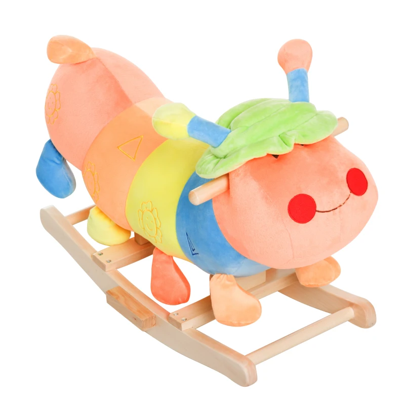 HOMCOM® Schaukelpferd Kinder Schaukel Raupe Bunt
