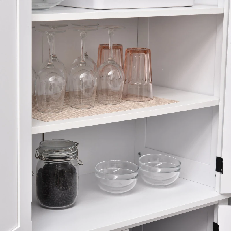 HOMCOM® Schrank Hochschrank Kommode 6 Ebenen verstellbare Regalebene Küche MDF Weiß