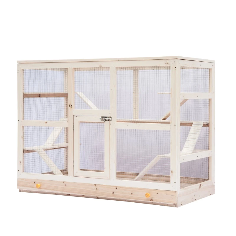 PawHut XXL Nagervilla Hamsterkäfig Kleintierkäfig Holz Schublade groß