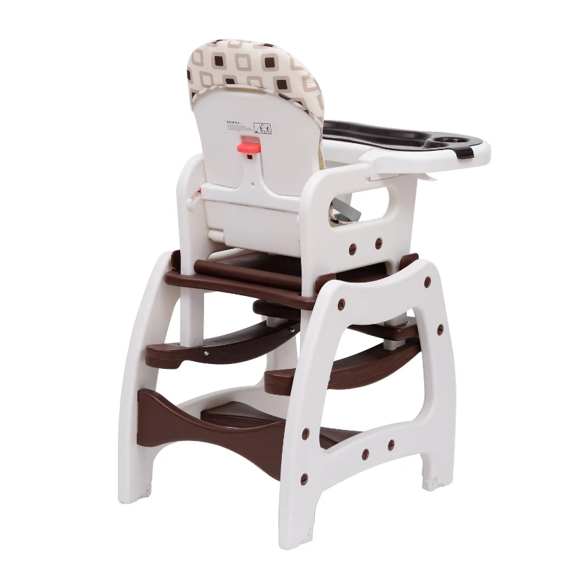 HOMCOM® 3 in 1 Kinderhochstuhl - Kombihochstuhl - Kaffeebraun