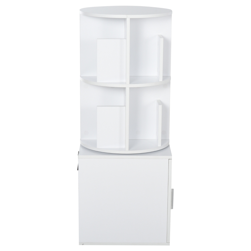 HOMCOM® Bücherregal 2-in-1 Standregal Drehregal 360 ° drehbar Abnehmbar Weiß