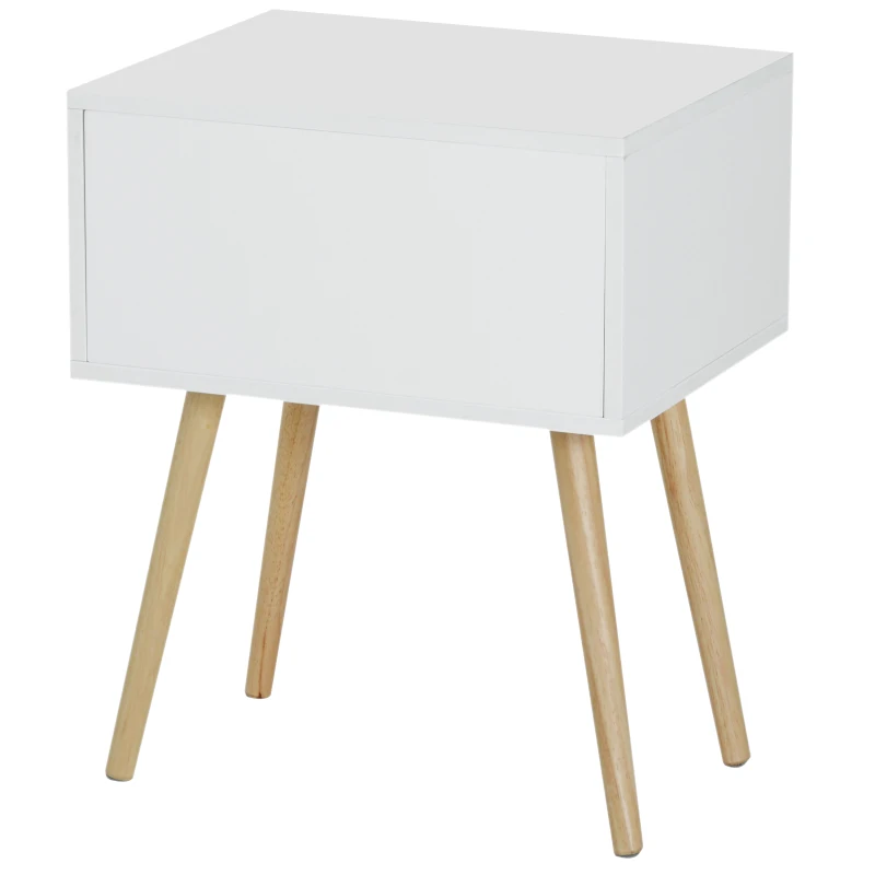 HOMCOM® Nachttisch Nachtschrank Nachtkommode Konsole Beistelltisch 2 x Schublade Holz 48 x 40 x 60 cm