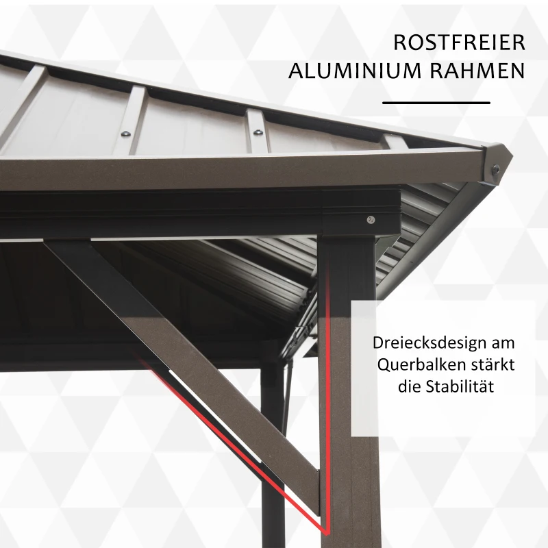 Outsunny® Pavillon mit Seitenwände Partyzelt mit Doppeldach Festzelt Gartenlaube Aluminium
