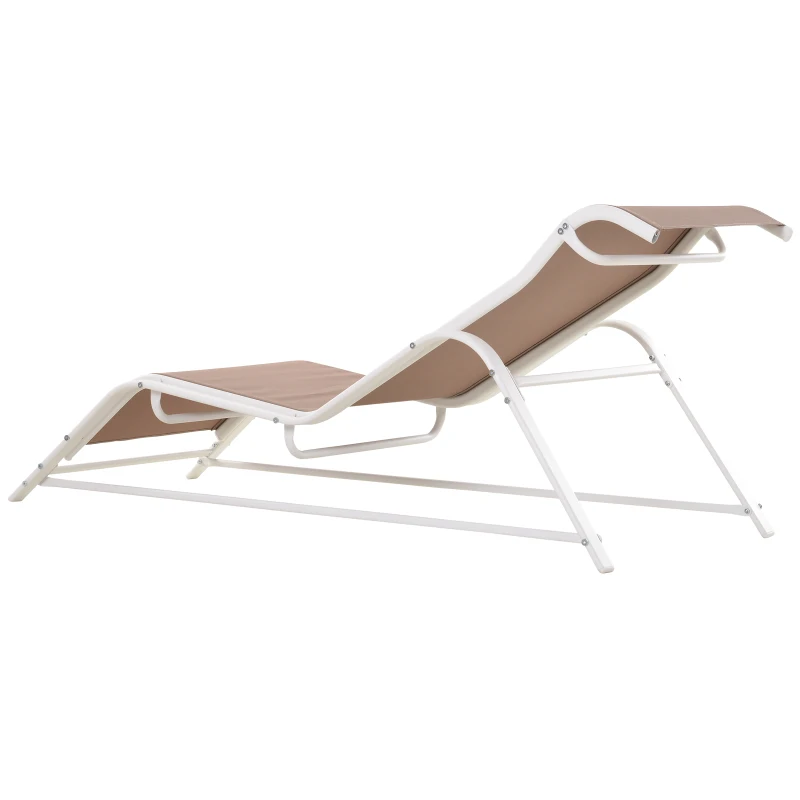 Outsunny® Gartenliege Sonnenliege ergonomisch geschwungen Aluminium Beige