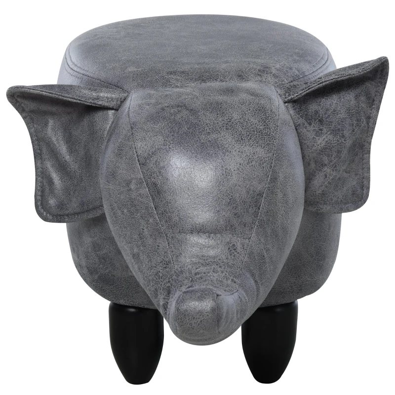 HOMCOM® Hocker für Kinder Kinderhocker Sitzhocker im Tier-Design Elefant Grau