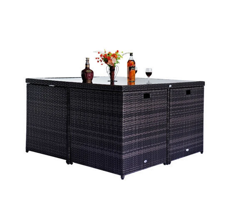 Outsunny® Polyrattan Gartenmöbel 21 tlg. Alu inkl. Kissen