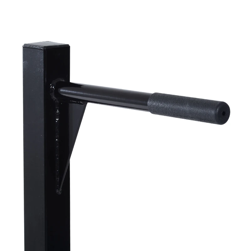 HOMCOM Dipstation Dipständer Dip Dipper Stangen Ständer Bauchtrainer Rückentrainer, Stahl, Schwarz, 100x65x135cm