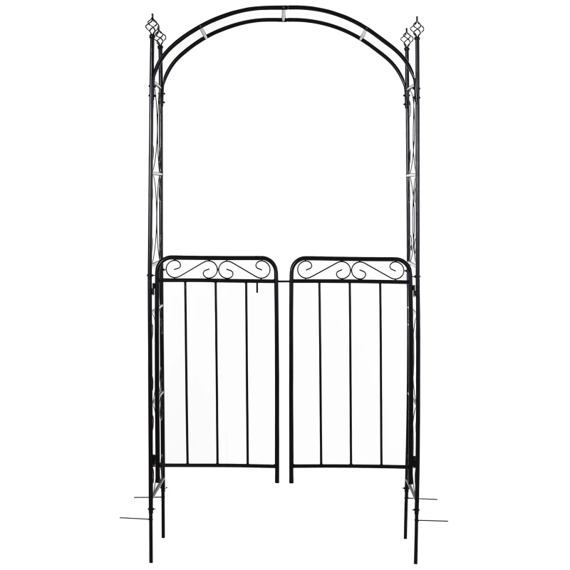 Outsunny® Pflanzbogen Torbogen Rankgitter Rosenbogen Garten Wetterfest H215 cm Metall