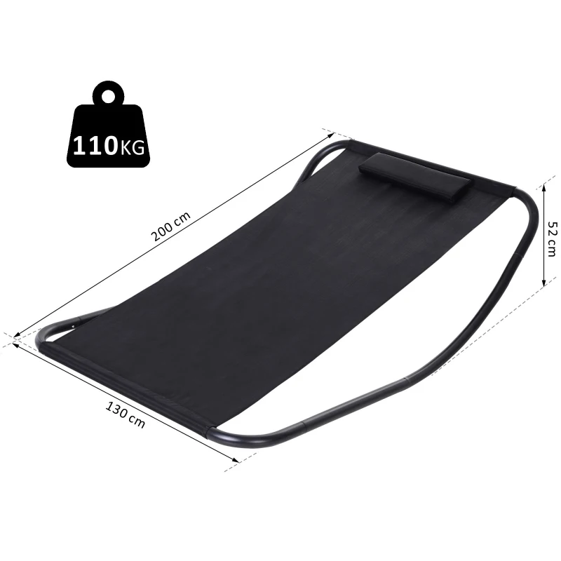 Outsunny® Schaukelliege mit Kissen Schaukelstuhl Gartenliege Relaxliege Netzstoff Schwarz
