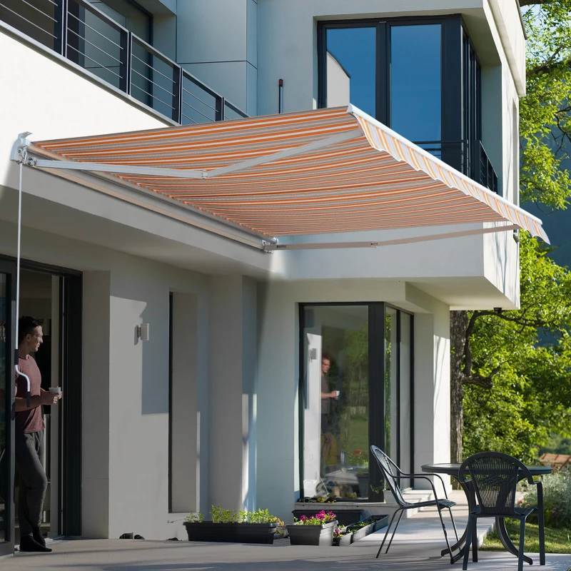 Outsunny® Markise Alu-Gelenkarm Gelenkarmmarkise 5 Farbe Sonnenschutz 3/3,5 /4/4,5m Balkon