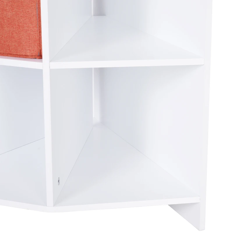 HOMCOM® Eckregal Aufbewahrungsregal Standregal 3 Schubladen Platzsparend MDF Weiß