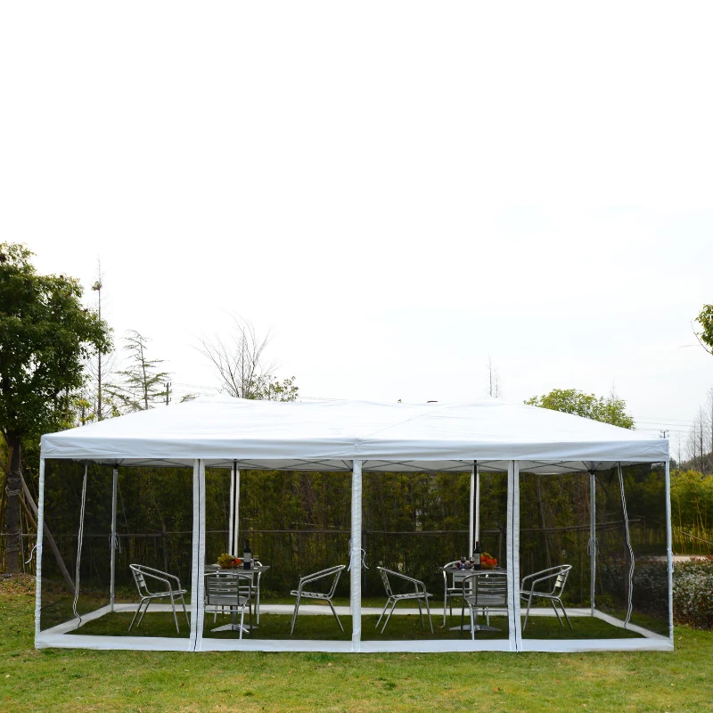 Outsunny® Faltpavillon Wasserabweisend mit Transporttasche 6 x 3 x 2,5 m Weiß Schwarz