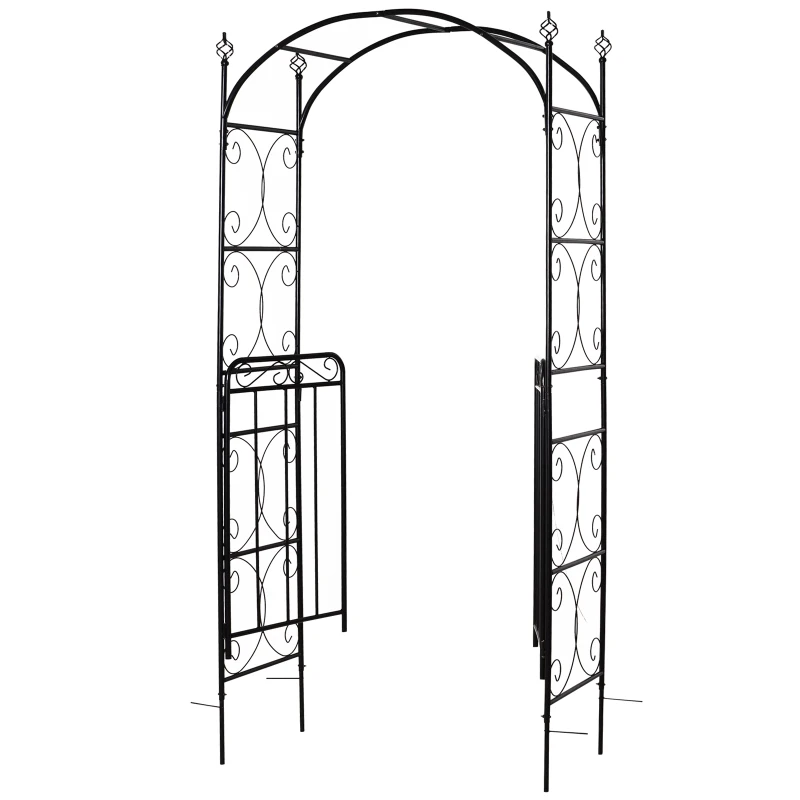 Outsunny® Pflanzbogen Torbogen Rankgitter Rosenbogen Garten Wetterfest H215 cm Metall