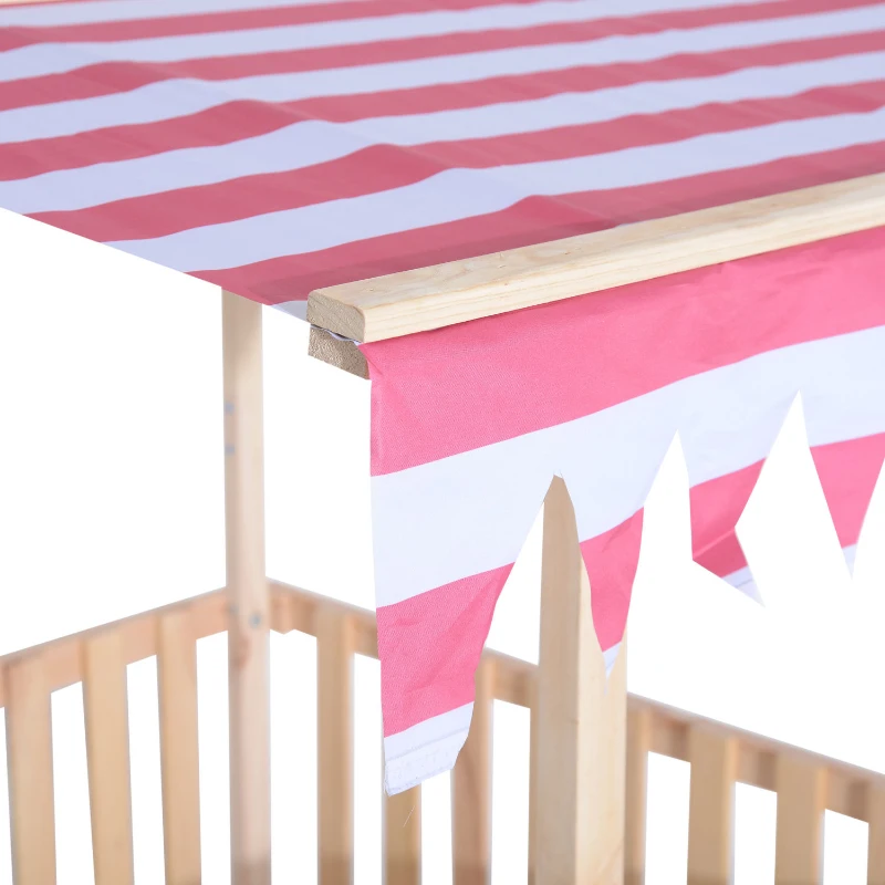 Outsunny® Sandkasten Spielhaus Sandbox Spielveranda mit Dach Holz